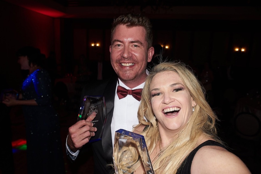 Mike and Jonelle Beveridge, the instructors, photographed together at The Platinum Group awards